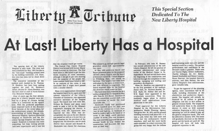 At Last Liberty Has a Hospital news release graphic